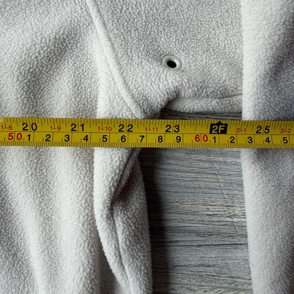 IZOD Mens Quarter Zip Fleece Pullover Cream Off White Gorpcore XL Sweatshirt